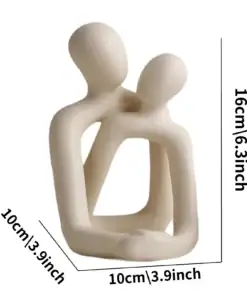 Heartwarming Loving Couple Resin Statue - Image 3