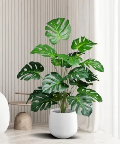 Alternative view of Artificial Monstera Plant