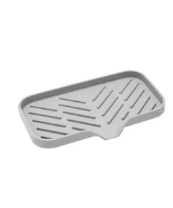 Gray rectangular silicone tray with diagonal drainage grooves and a small spout on one edge, shown on a white background. | 28Alchemy