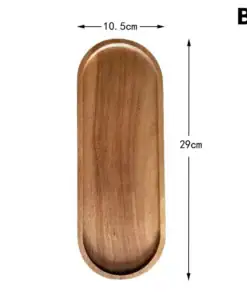 Rectangular wooden tray, 29 cm long and 10.5 cm wide, shown from above on a white background. | 28Alchemy