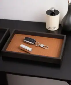 Woven Texture Leather Organizer Tray