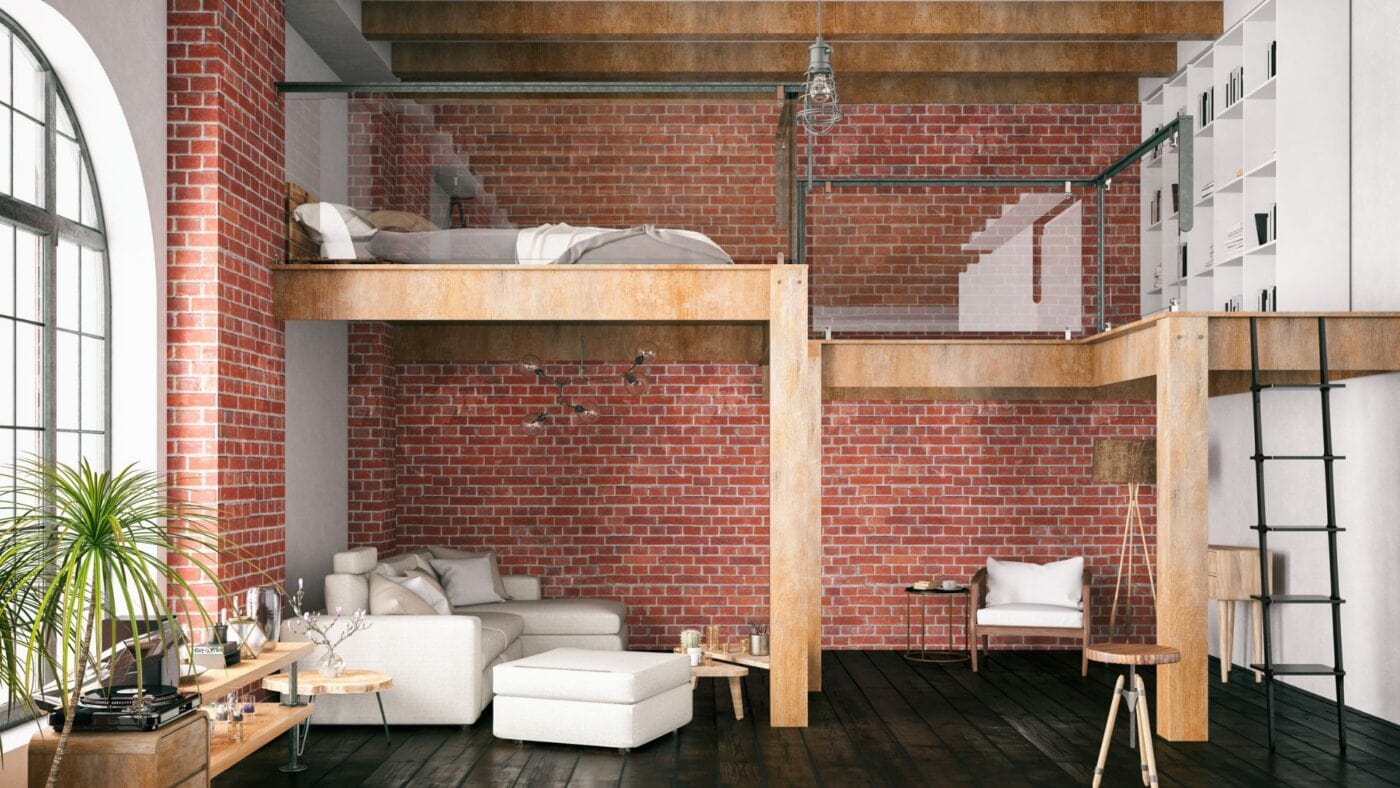 mezzanine with high ceiling