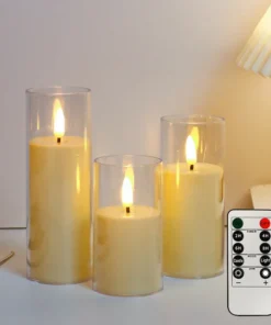 LED Acrylic Candle with Remote & Timer