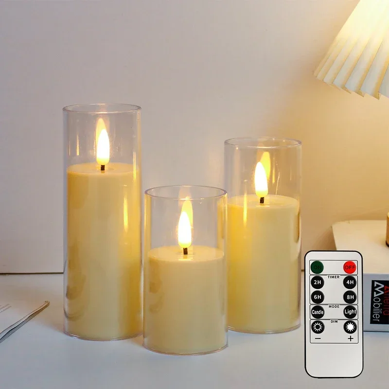 LED Acrylic Candle with Remote & Timer
