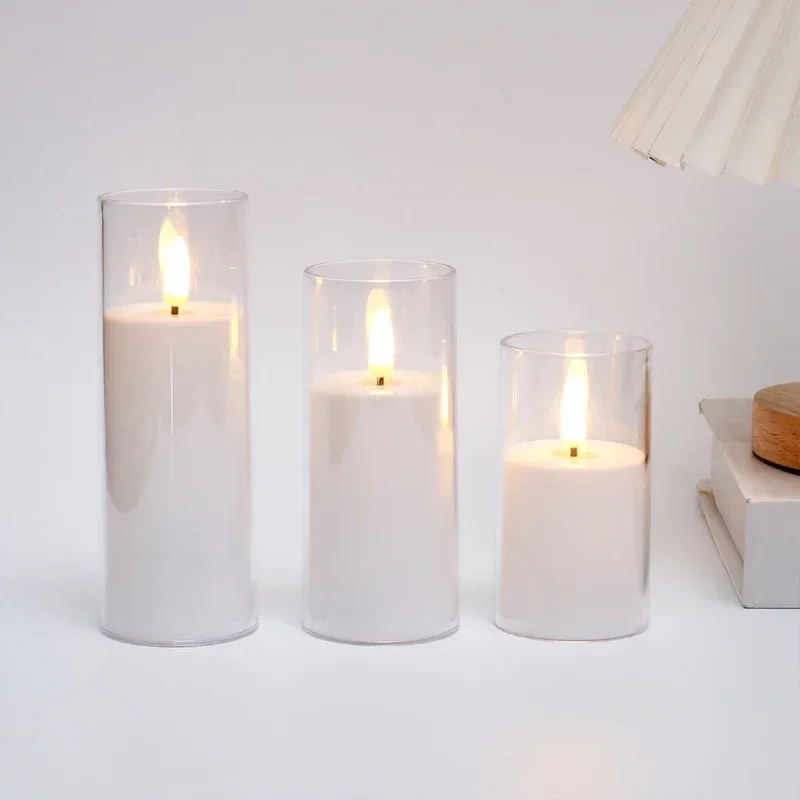 LED Acrylic Candle with Remote & Timer - Image 2