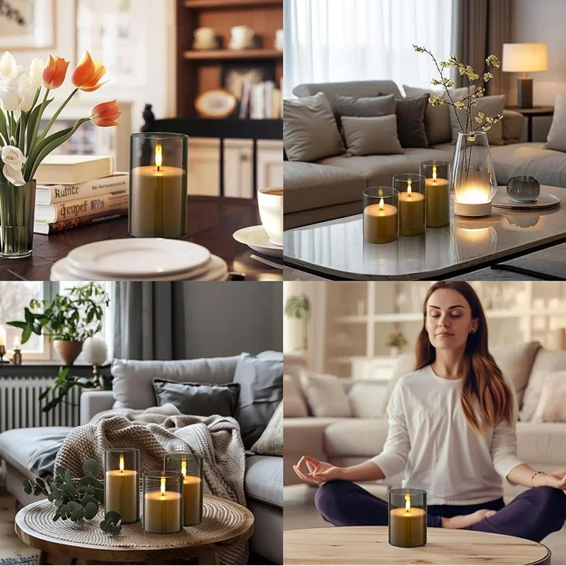 LED Acrylic Candle with Remote & Timer - Image 8