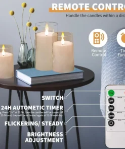 LED Acrylic Candle with Remote & Timer - Image 6