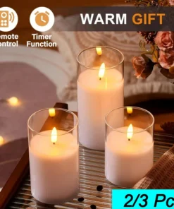 LED Acrylic Candle with Remote & Timer - Image 4