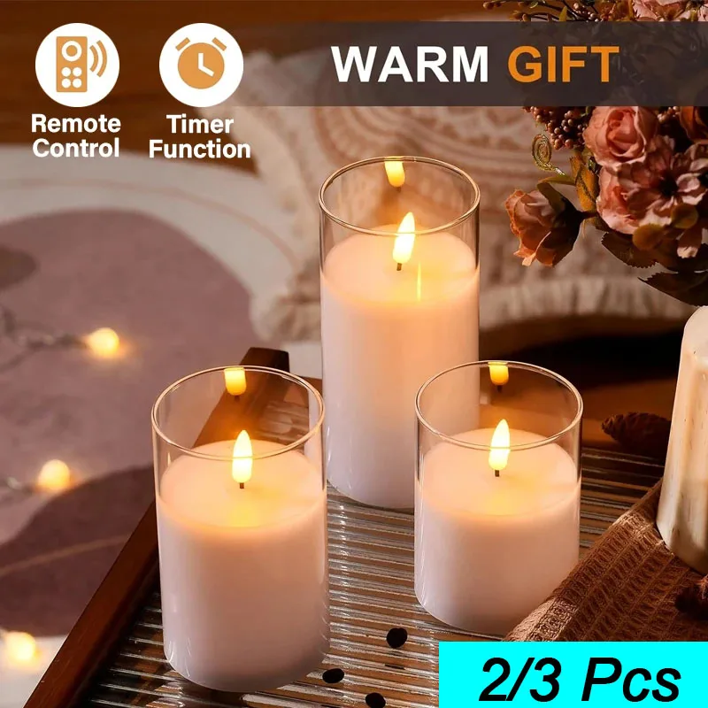LED Acrylic Candle with Remote & Timer - Image 4
