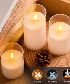 LED Acrylic Candle with Remote & Timer - Image 3