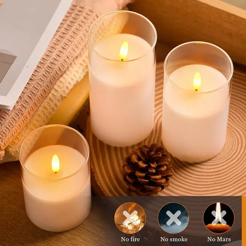 LED Acrylic Candle with Remote & Timer - Image 3