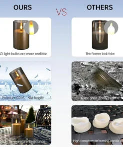 LED Acrylic Candle with Remote & Timer - Image 5