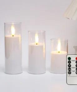 LED Acrylic Candle with Remote & Timer - Image 9