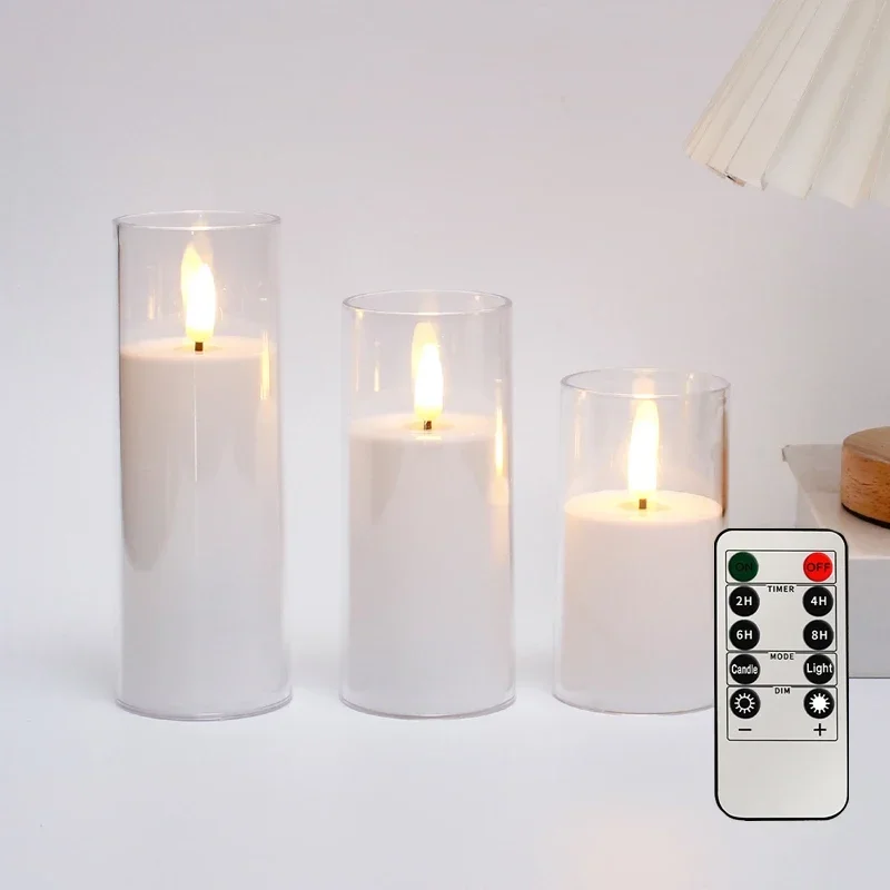 LED Acrylic Candle with Remote & Timer - Image 9