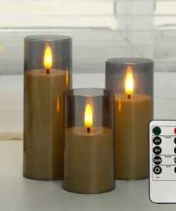 LED Acrylic Candle with Remote & Timer - Image 10