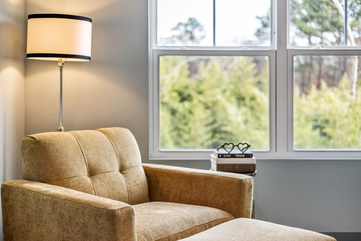 Reading corner with a small side table. | 28 Alchemy