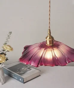 Vintage Flower Glass Pendant Light - Image 2