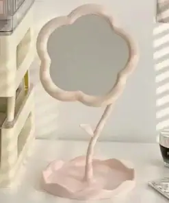 Alternative view of Floral Charm Desktop Mirror
