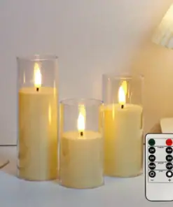 LED Acrylic Candle with Remote & Timer